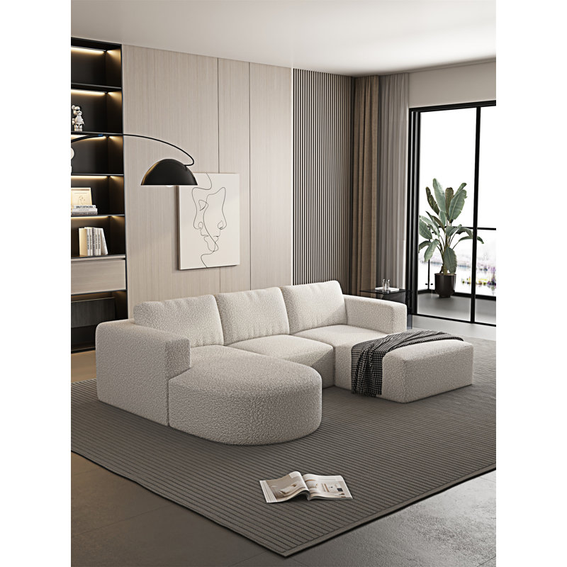 Modular Sectional Sofa Sleeper Couch Sectional Sofa With Chaise And Ottoman Convertible U Shaped Modular Sofa Set. Compressed Sponge Dark Gray Foam